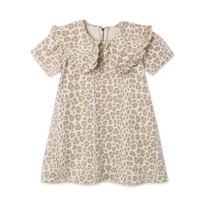 Rylee + Cru Baby Denim Mini Dress w/ Collar ~ Leopard/Natural