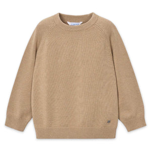 Mayoral Boys Basic Crew Neck Sweater ~ Heathered Cookie