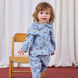 Bobo Choses Baby Game Pawns Print Denim Blouse & Pants Set ~ Light Blue