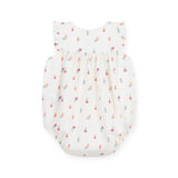 Petit Bateau Sleeveless Floral Bubble Onesie ~ White Multi