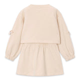 Mayoral Girls Embroidered Puppies Fleece Dress ~ Light Khaki