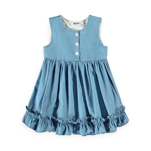 Molo Baby Calvina Chambray Dress ~ Sky Indigo