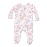 Angel Dear 2 Way Zipper Ruffle Back Footie ~ Cute Little Roses