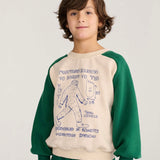 Bobo Choses Boys Mr. Footish Raglan Sweatshirt ~ Off-White