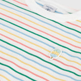 Petit Bateau Boys Striped s/s T-shirt & Shorts Set ~ White Multi/Yellow