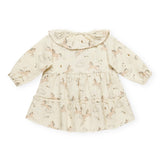 Quincy Mae Baby Ruffle Collar Button Dress ~ Unicorns/Natural