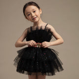 Petite Hailey Love Belted Tulle Dress ~ Black