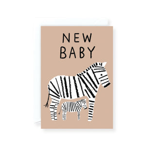 Wrap New Baby Zebras Baby Card