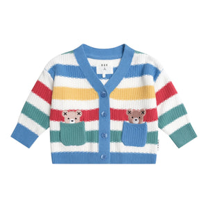 Huxbaby Peekaboo Hux Stripe Knit Cardigan ~ Multi