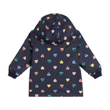 Petit Bateau Baby Multi Heart Print Hooded Rain Jacket ~ Navy Multi