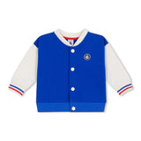 Petit Bateau Baby Varsity Jacket ~ Cobalt/Cream