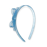 Lilies & Roses Thin Bow Headband ~ Blue Glitter