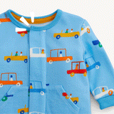 Magnetic Me French Terry Romper ~ Blue Cars