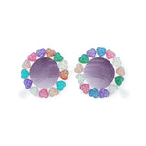 Bari Lynn Glitter Hearts Round Sunglasses ~ Pastel Multi