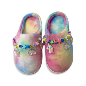 Bari Lynn Tie Dye Charm Link Slippers ~ Multi
