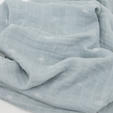 Little Unicorn Cotton Muslin Swaddle ~ Blue Rainbow
