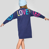 Hannah Banana Emoji Knit Dress ~ Navy Multi