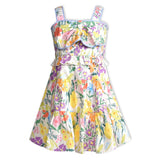 Baby Sara Floral Print Dress w/ Bow ~ Ivory Multi
