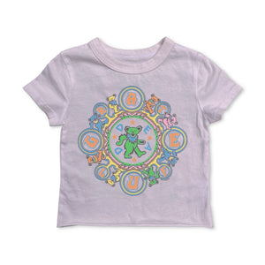 Rowdy Sprout Baby Girl Grateful Dead Kaleidoscope s/s Fitted Tee ~ Preppy Pink