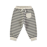 Babyclic Colorblock Sweatshirt & Striped Sweatpants Set ~ Grey/Graphite
