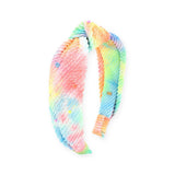 Bari Lynn Soft Crinkle Tie Dye Headband w/ Stones ~ Neon
