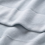 Elegant Baby Garter Knit Baby Blanket ~ Pale Blue