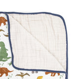 Little Unicorn Cotton Muslin Quilt ~ Dino Friends