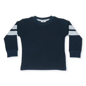 Mish Thermal l/s Top w/ Stripes ~ Navy/Heather