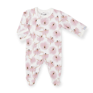 Coccoli Printed Zipper Footie ~ Ballet/Cream