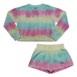 MIA New York Heart Sweatshirt & Shorts Set~ Rainbow Tie Dye