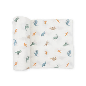 Little Unicorn Organic Cotton Muslin Swaddle ~ Little Dino