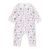 Petit Bateau l/s Parisian Print Romper w/ Collar ~ Multi