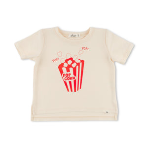 Oh Baby! Popcorn Raw Edge Tee & Jamie Short Set ~ Natural/Red