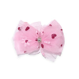 Petite Hailey Tulle Hair Clip ~ Hearts/Pink