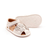 Old Soles Wild Flower Baby Sandal ~ Snow/Silver Glitter