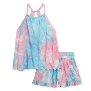 Appaman Girls Sanibel Tank & Natalie Shorts Set 7-12 ~ Neon Pink Tie Dye