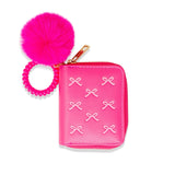 Tiny Treats 3D Bow Pom Pom Zip Wallet