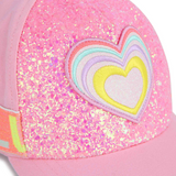 Billieblush Girls Twill Baseball Cap w/ Embroidered Heart ~ Medium Pink