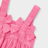 Mayoral Girls Flowers Jacquard Dress w/ Bows ~ Geranium