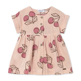 Mayoral Girls Cherries Print Woven Dress ~ Peony