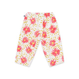 Petit Bateau Baby Flower Graphic T-shirt & Floral Print Pants Set ~ White Multi