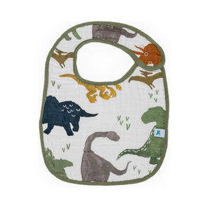 Little Unicorn Cotton Muslin Classic Bib 3 Pack ~ Dino Friends