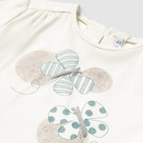 Mayoral Baby Girl s/s T-Shirt w/ Butterflies ~ Natural/Aqua