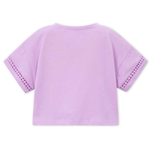 Mayoral Girls Tie Front s/s Top 7-12 ~ Lilac