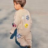 Molo Baby Breeze Knit Cardigan & Sol Pants Set ~ Fuzz Ball Sandy