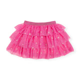 Sweet Wink Hearts Print Tiered Tutu Skirt ~ Bubblegum Pink