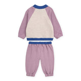 Bobo Choses Baby Tic Tac Toe Color Block Zip Sweatshirt & Joggers Set ~ Off-White/Lavender