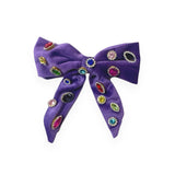 Bari Lynn Velvet Jeweled Bow Clip