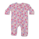 Baby Steps Zip Footie ~ Hearts/Pink