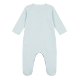 Petit Bateau Front Snap Stripe Footie ~ Green/White